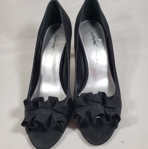JACQUELINE FERRAR Heels SHOES  SEXY BLACK SATIN  O